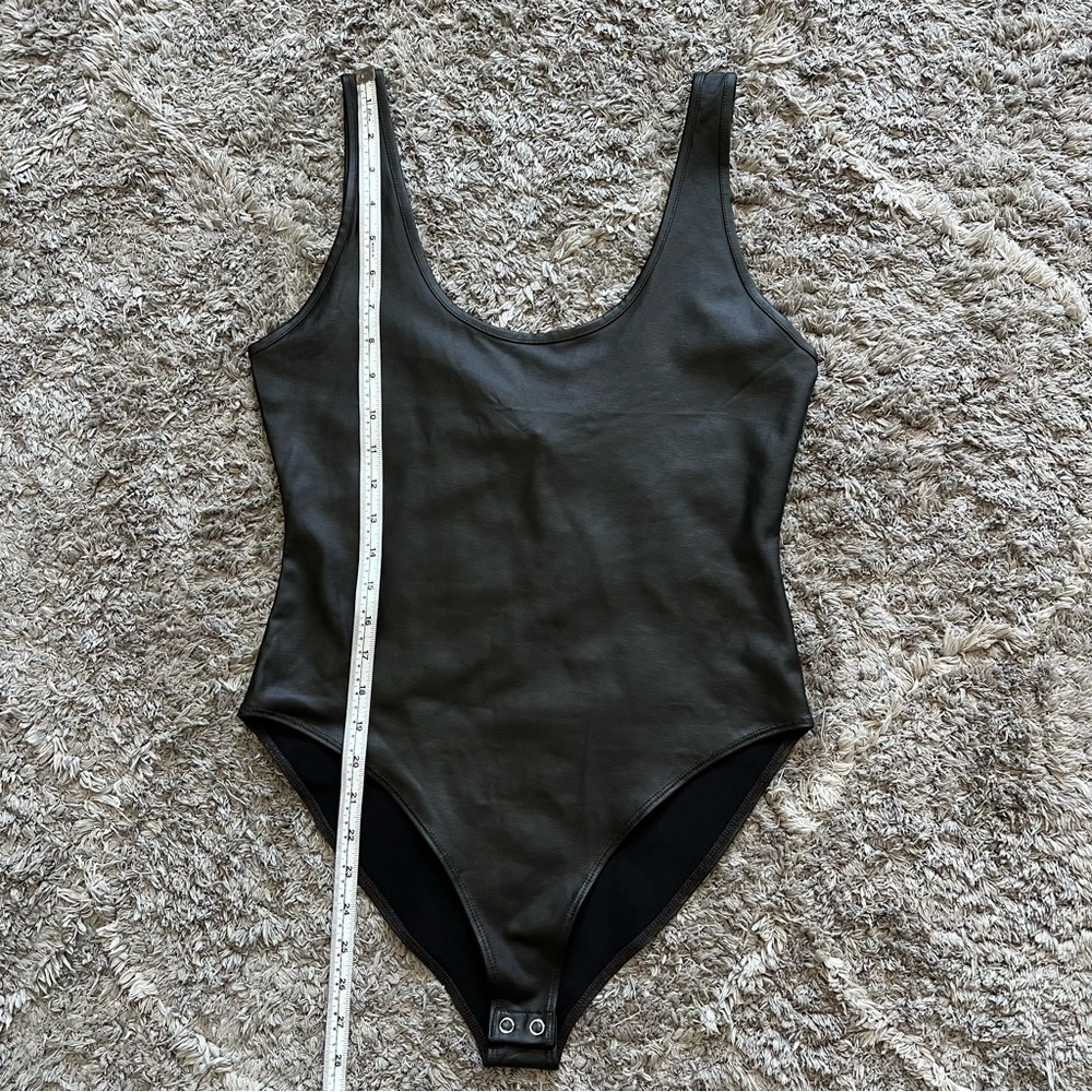 Pleather look black bodysuit